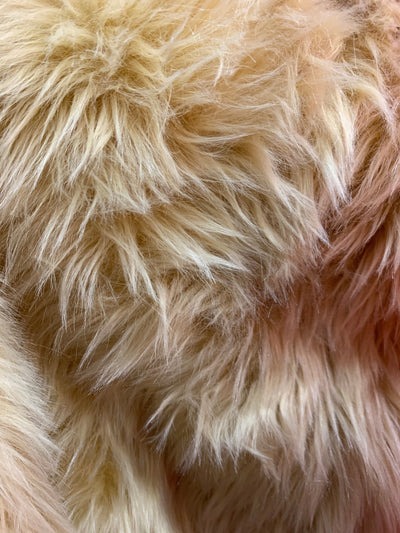 Sasha BEIGE 2 Inch Long Pile Soft Luxury Faux Fur Fabric Fursuit, Cosplay Costume, Photo Prop, Trim, Throw Pillow, Crafts