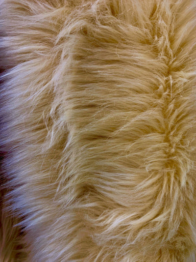 Sasha BEIGE 2 Inch Long Pile Soft Luxury Faux Fur Fabric Fursuit, Cosplay Costume, Photo Prop, Trim, Throw Pillow, Crafts