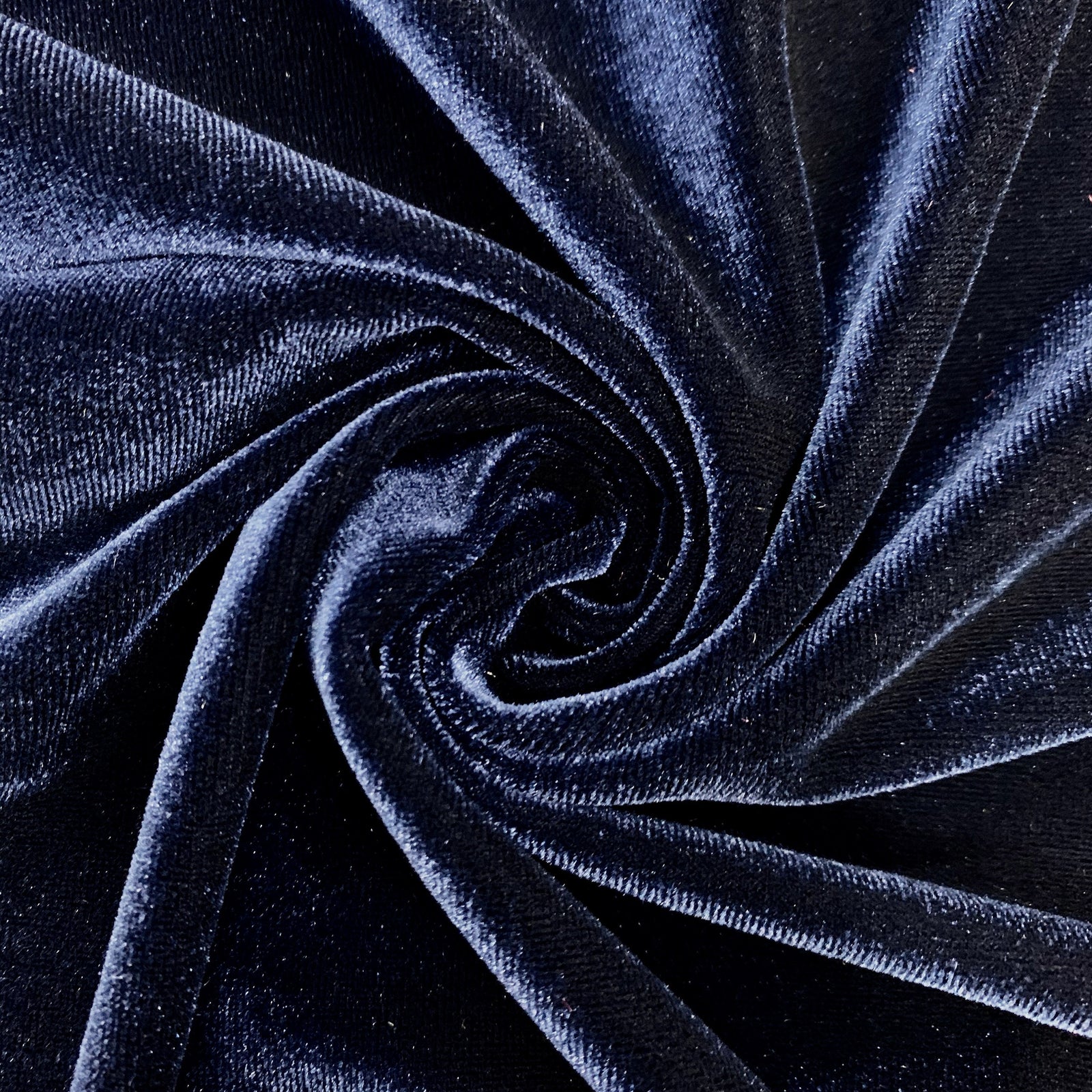 Princess NAVY BLUE Polyester Spandex Stretch Velvet Fabric for Bows, Topknots, Headwraps, Scrunchies, Clothes, Costumes, Crafts - 10001