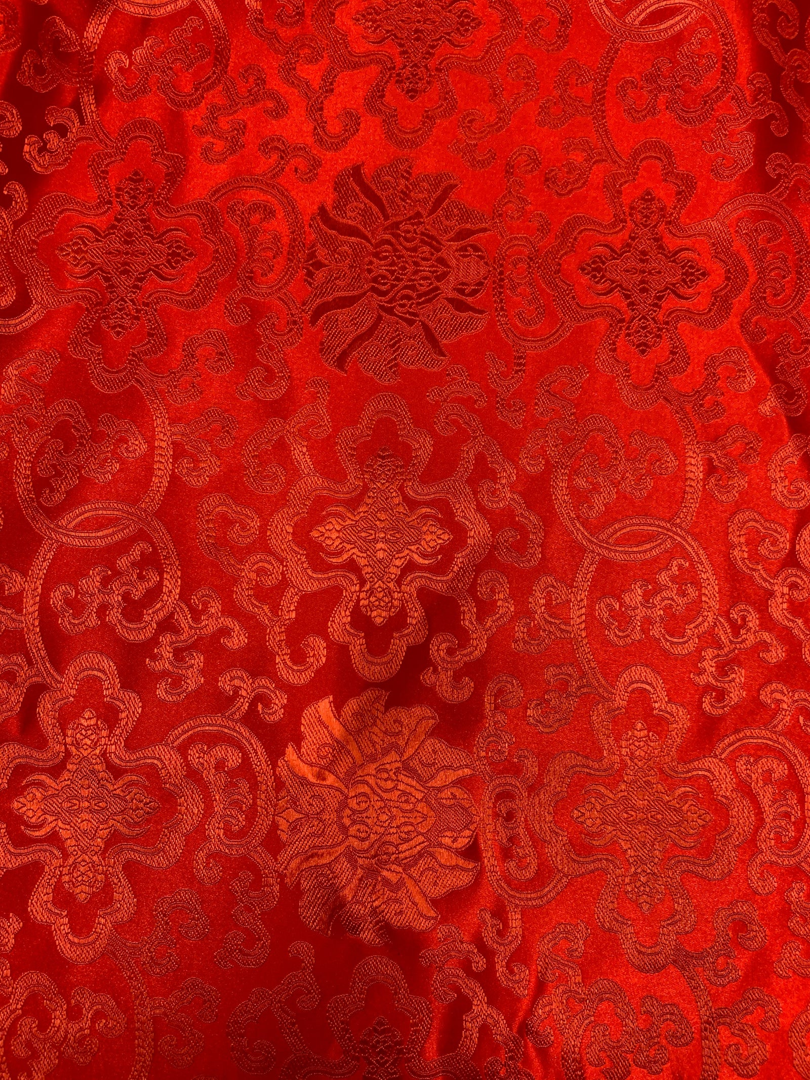 Adelaide RED Chinese Brocade Satin Fabric by the Yard - 10058