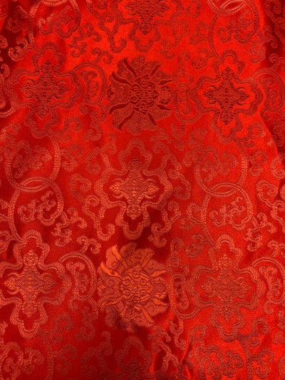 Adelaide RED Chinese Brocade Satin Fabric by the Yard - 10058