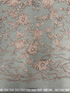 Nina DARK MAUVE Polyester 3-D Floral Embroidery on Mesh Lace Fabric by the Yard - 10032