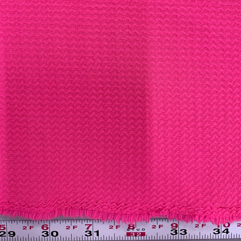 Steffi HOT PINK Polyester Spandex Solid Textured Bullet Knit Fabric for Bows, Headwraps, Scrunchies, Clothes, Costumes, Crafts - 10181
