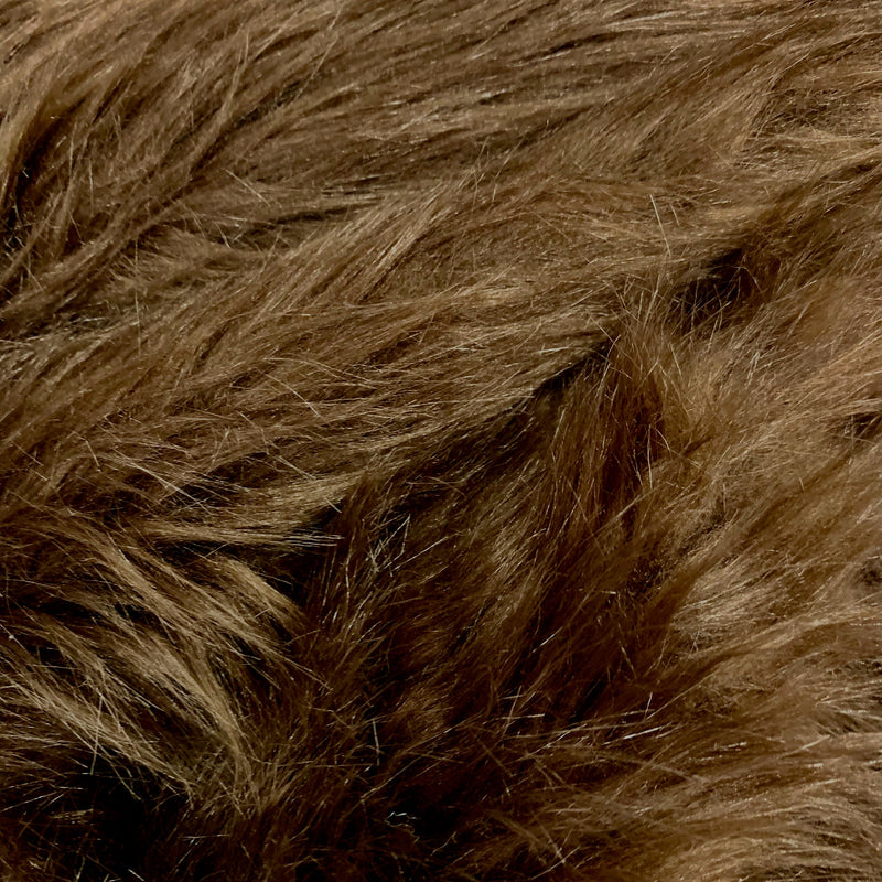 Sasha BROWN 2 Inch Long Pile Soft Luxury Faux Fur Fabric Fursuit, Cosplay Costume, Photo Prop, Trim, Throw Pillow, Crafts