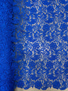 Maggie ROYAL BLUE Guipure Venice Heavy Lace Fabric by the Yard - 10019