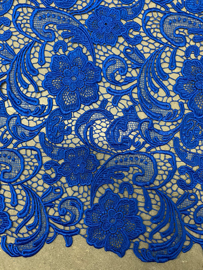 Maggie ROYAL BLUE Guipure Venice Heavy Lace Fabric by the Yard - 10019