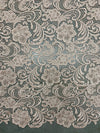 Maggie BLUSH PEACH Guipure Venice Heavy Lace Fabric by the Yard - 10019