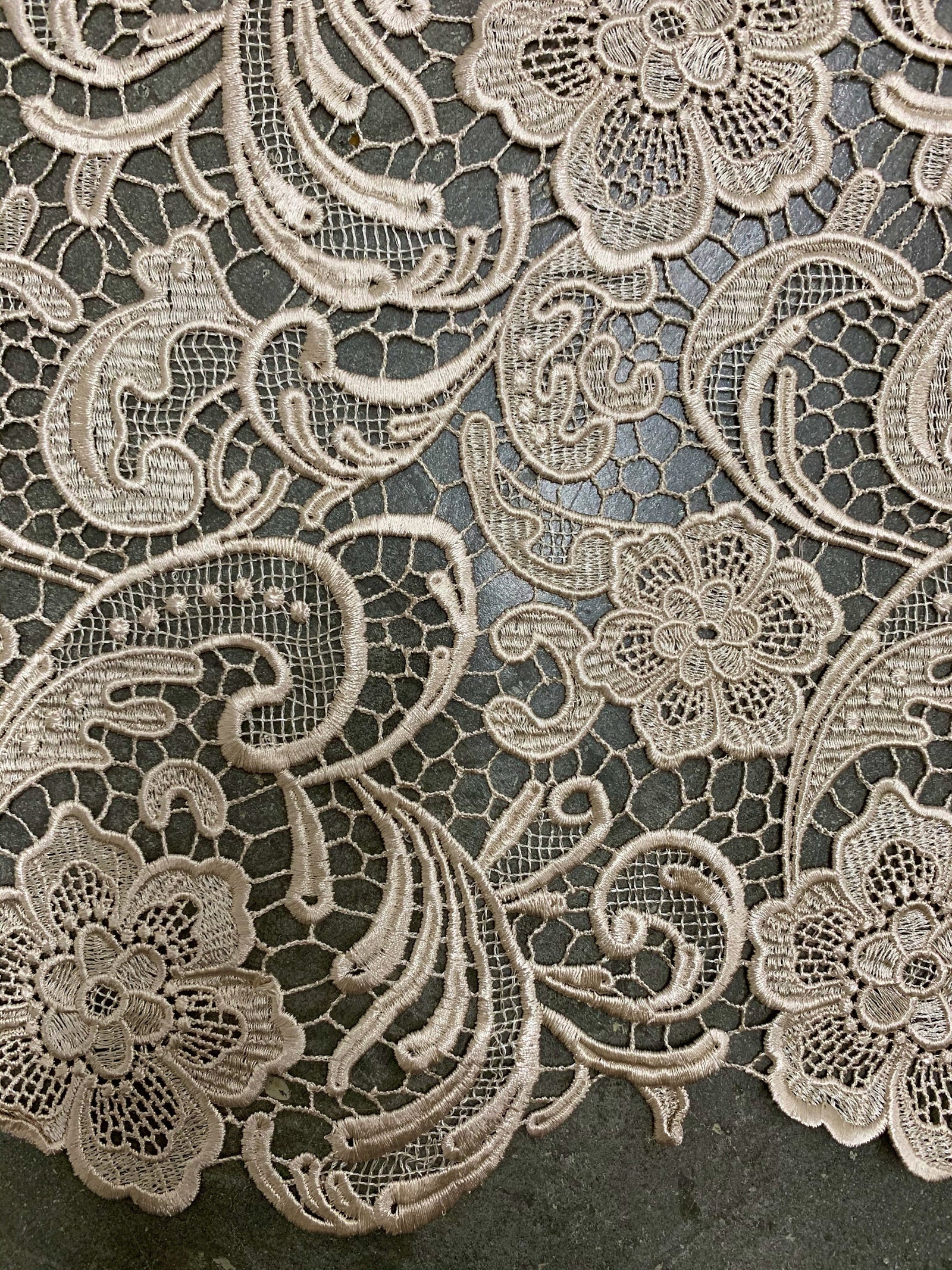 Maggie CHAMPAGNE Guipure Venice Heavy Lace Fabric by the Yard - 10019