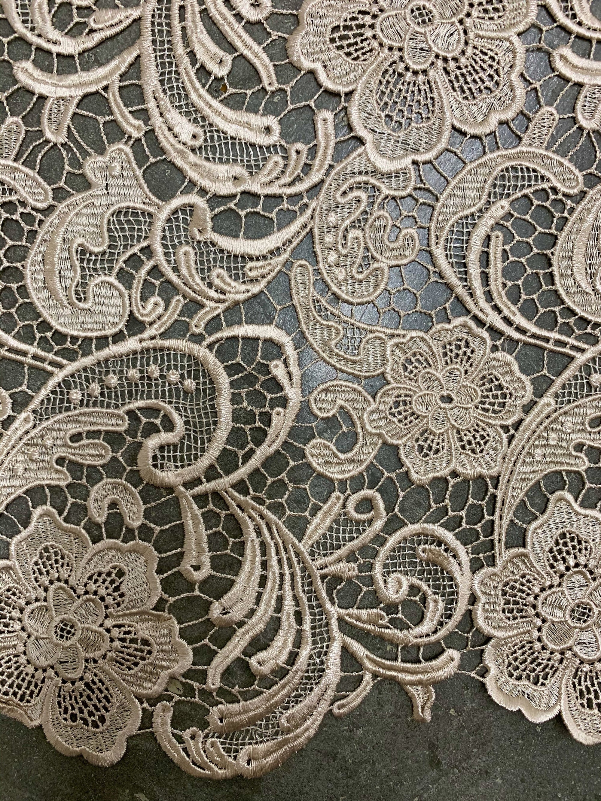 Maggie CHAMPAGNE Guipure Venice Heavy Lace Fabric by the Yard - 10019