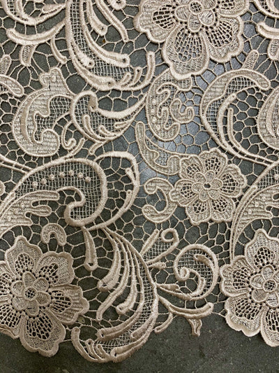 Maggie CHAMPAGNE Guipure Venice Heavy Lace Fabric by the Yard - 10019