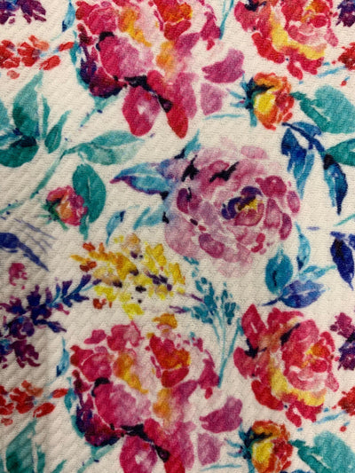 Dorothy FLORAL 1 Printed Bullet Stretch Fabric for Ribbons, Head Wraps, Top Knots, Scrunchies, Clothes, Costumes, Crafts - 10179