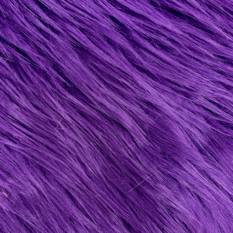 Eden PURPLE Shaggy Long Pile Soft Faux Fur Fabric for Fursuit, Cosplay Costume, Photo Prop, Trim, Throw Pillow, Crafts