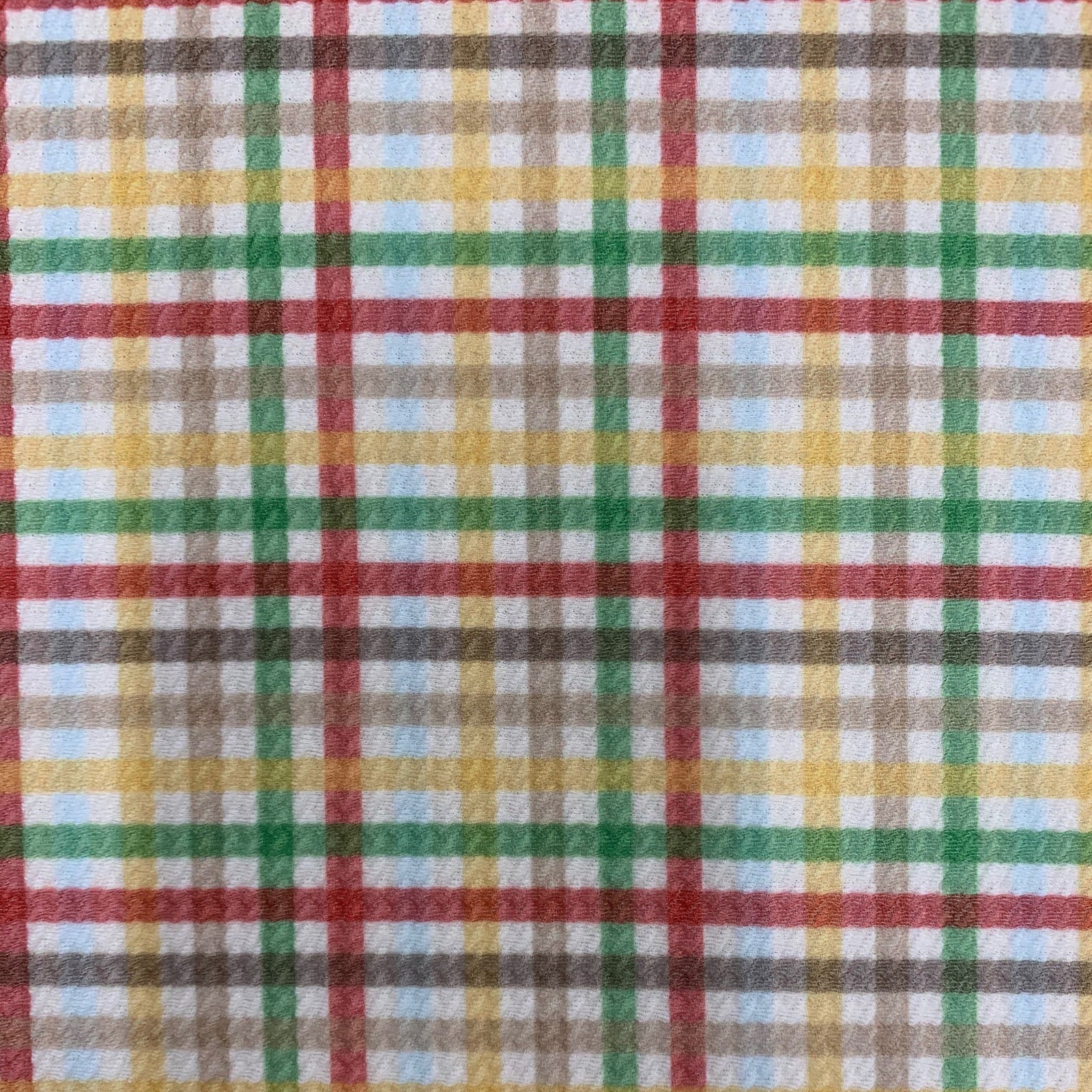 Dorothy PLAID Printed Bullet Stretch Fabric for Ribbons, Head Wraps, Top Knots, Scrunchies, Clothes, Costumes, Crafts - 10179