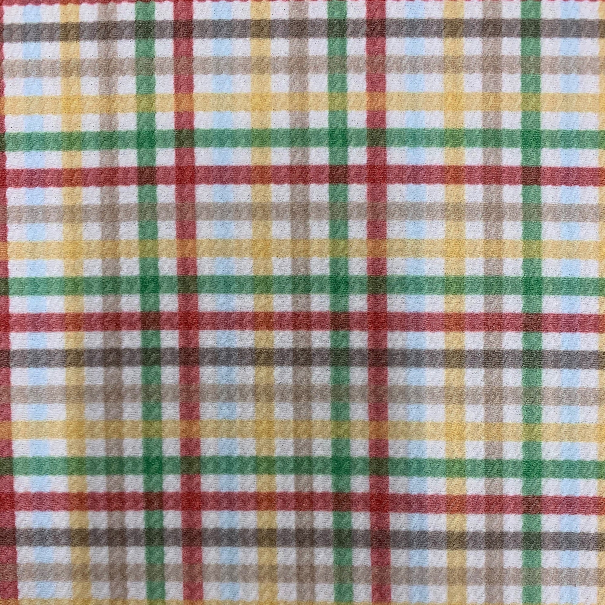 Dorothy PLAID Printed Bullet Stretch Fabric for Ribbons, Head Wraps, Top Knots, Scrunchies, Clothes, Costumes, Crafts - 10179