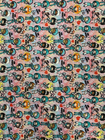 Dorothy DOCTORS & NURSES Printed Bullet Stretch Fabric for Ribbons, Head Wraps, Top Knots, Scrunchies, Clothes, Costumes, Crafts