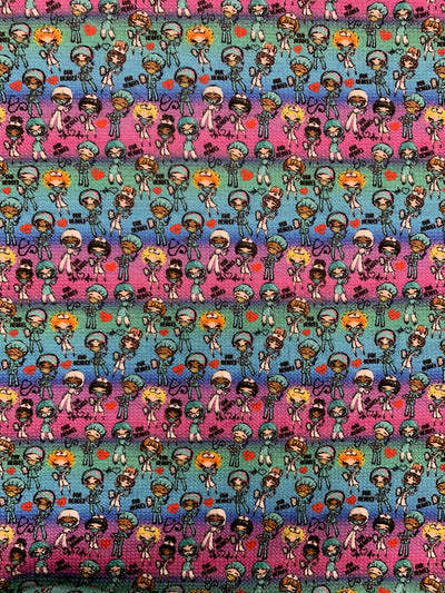 Dorothy DOCTORS & NURSES 2 Printed Bullet Stretch Fabric for Ribbons, Head Wraps, Top Knots, Scrunchies, Clothes, Costumes, Crafts