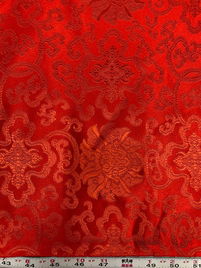 Adelaide RED Chinese Brocade Satin Fabric by the Yard - 10058