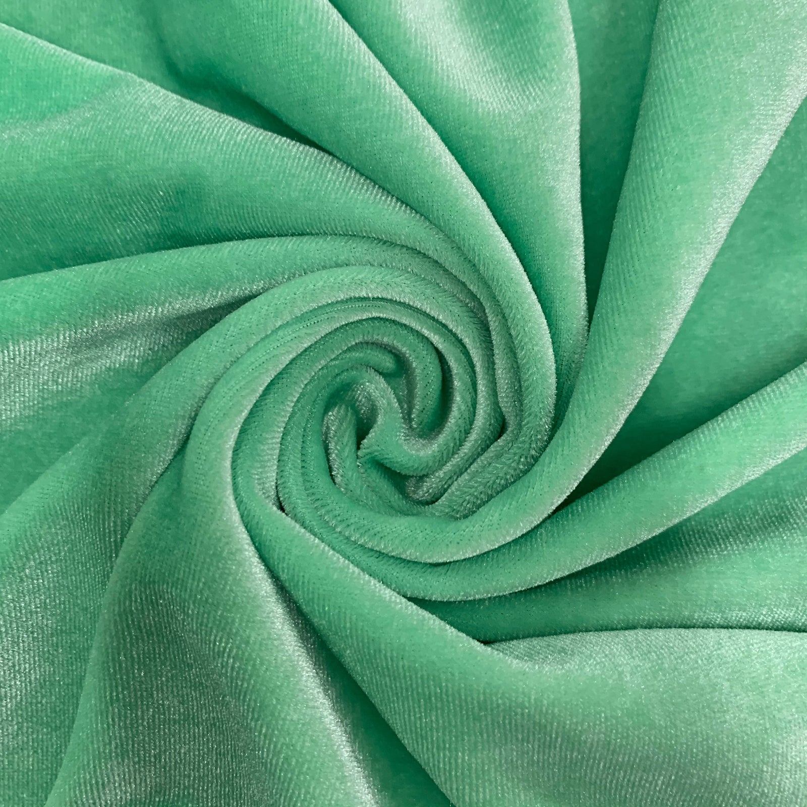 Princess MINT GREEN Polyester Spandex Stretch Velvet Fabric by the Yard for Tops, Dresses, Skirts, Dance Wear, Costumes, Crafts - 10001