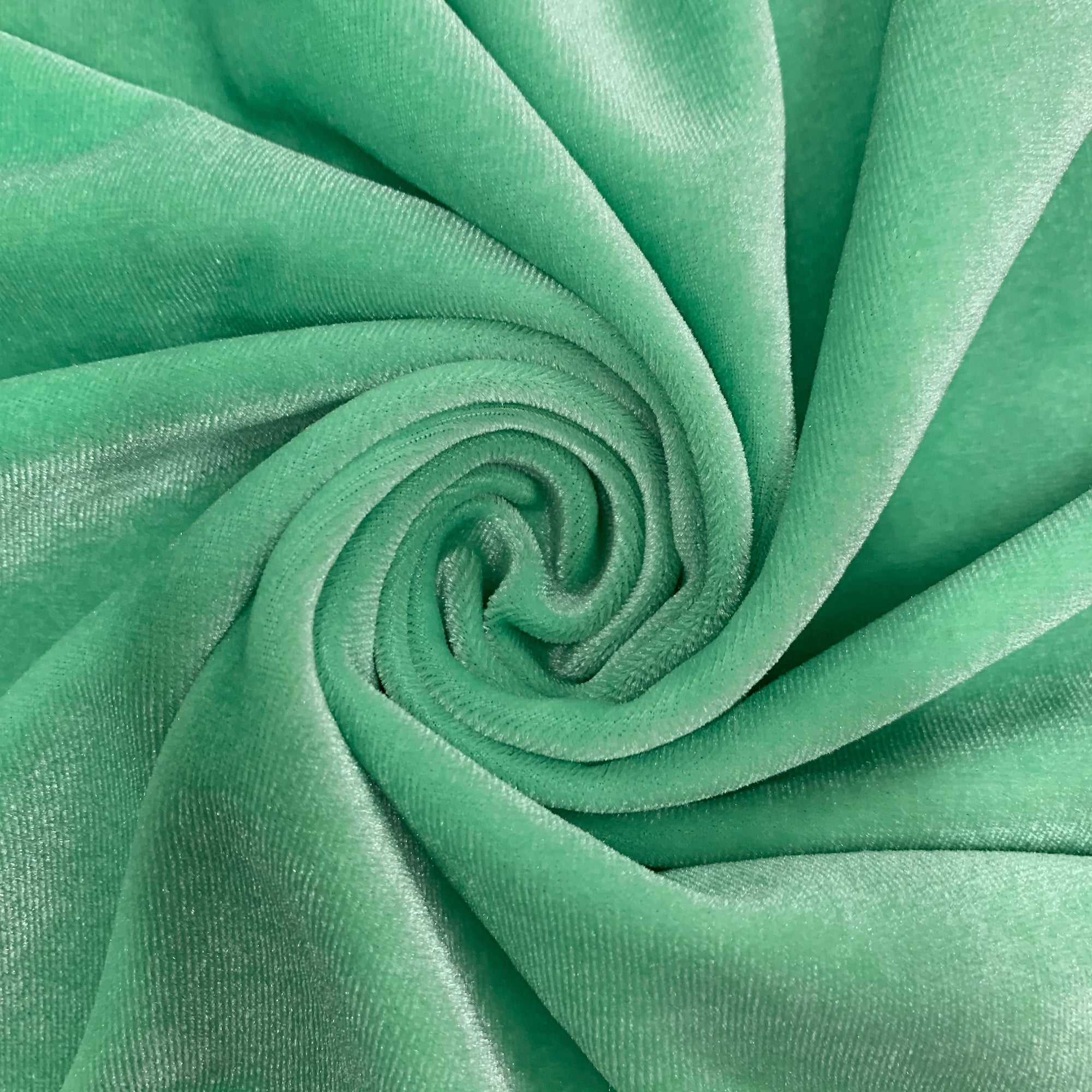 Princess MINT GREEN Polyester Spandex Stretch Velvet Fabric by the Yard for Tops, Dresses, Skirts, Dance Wear, Costumes, Crafts - 10001