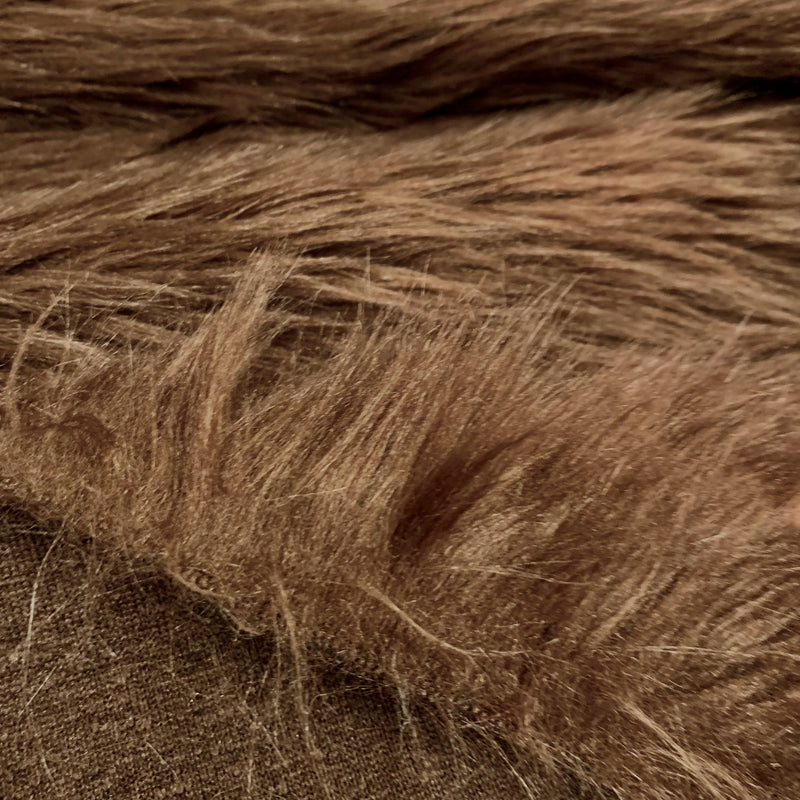 Sasha BROWN 2 Inch Long Pile Soft Luxury Faux Fur Fabric Fursuit, Cosplay Costume, Photo Prop, Trim, Throw Pillow, Crafts