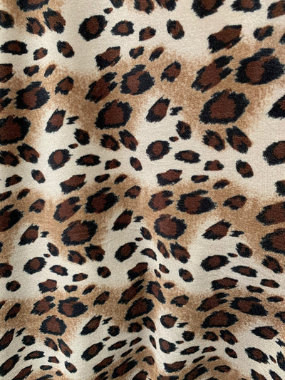 Dana BLACK BROWN CAMEL Leopard Pattern Polyester Stretch Velvet Fabric for Bows, Top Knots, Head Wraps, Clothes, Costumes, Crafts