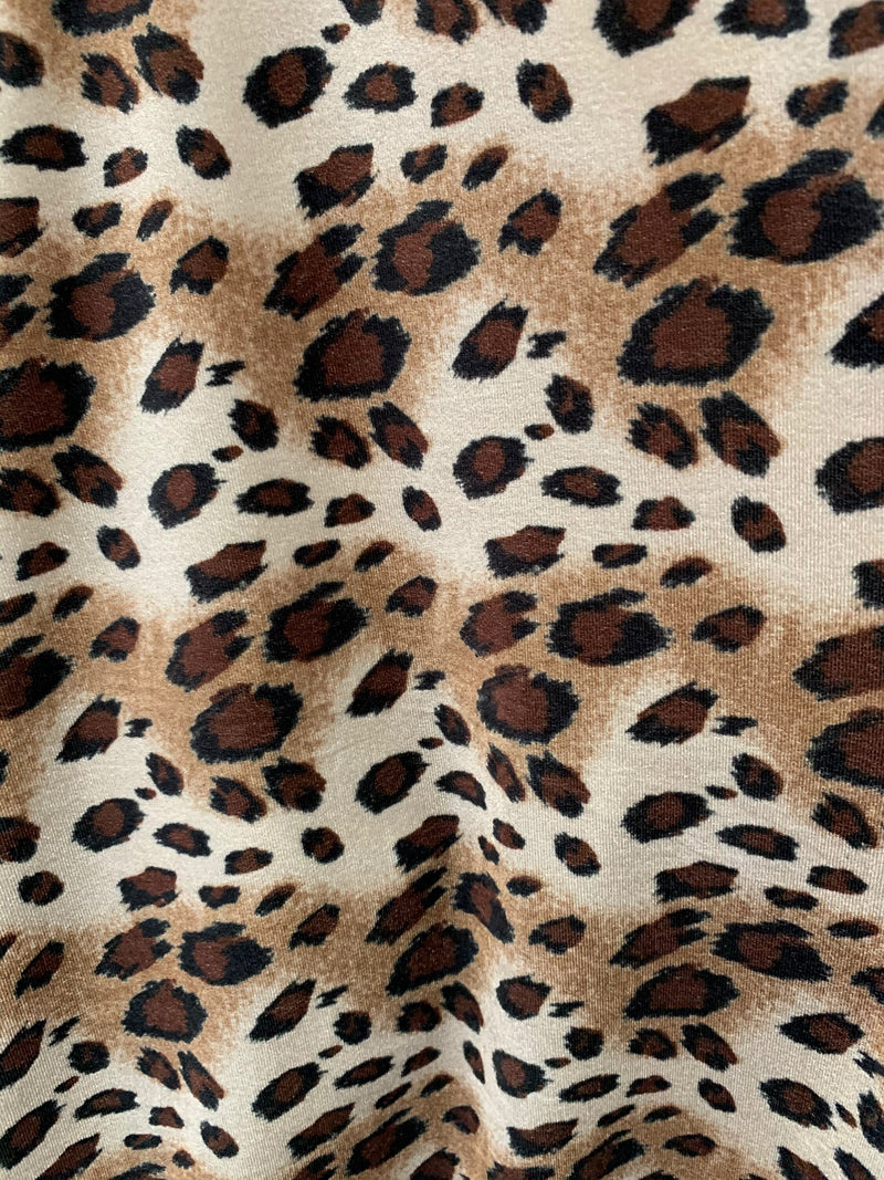 Dana BLACK BROWN CAMEL Leopard Pattern Polyester Stretch Velvet Fabric for Bows, Top Knots, Head Wraps, Clothes, Costumes, Crafts