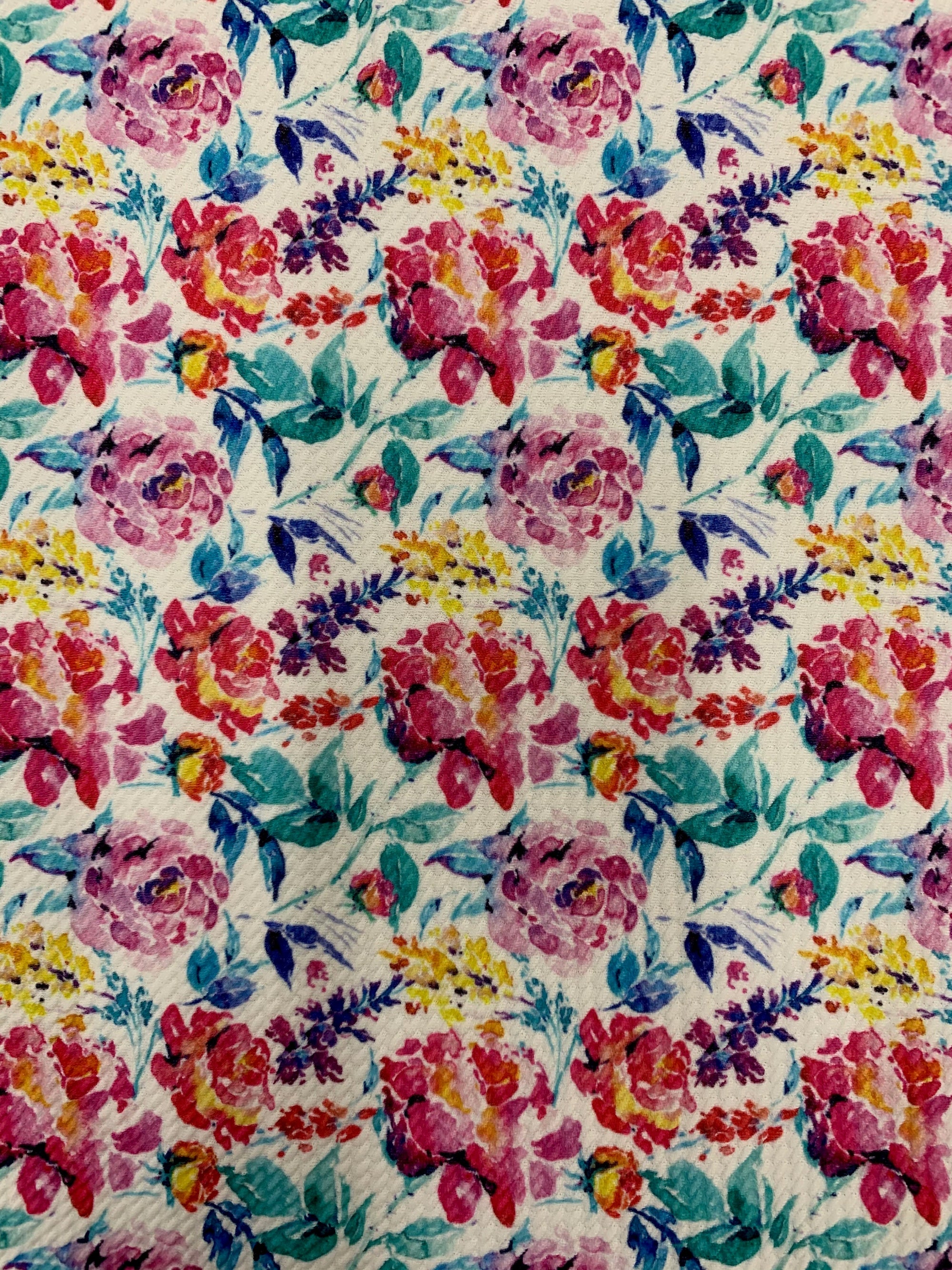 Dorothy FLORAL 1 Printed Bullet Stretch Fabric for Ribbons, Head Wraps, Top Knots, Scrunchies, Clothes, Costumes, Crafts - 10179