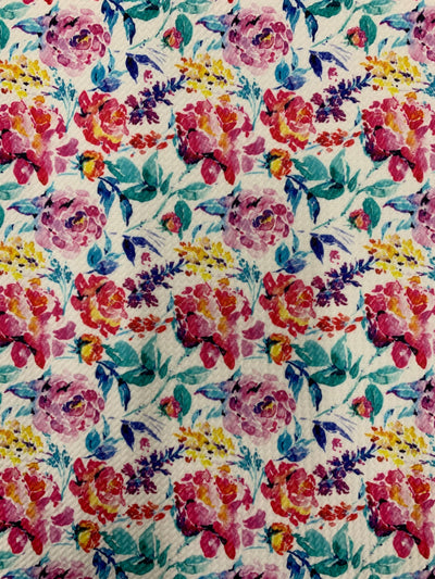 Dorothy FLORAL 1 Printed Bullet Stretch Fabric for Ribbons, Head Wraps, Top Knots, Scrunchies, Clothes, Costumes, Crafts - 10179