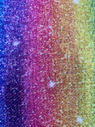 Dorothy RAINBOW Printed Bullet Stretch Fabric for Ribbons, Head Wraps, Top Knots, Scrunchies, Clothes, Costumes, Crafts - 10179