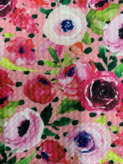 Dorothy FLORAL 3 Printed Bullet Stretch Fabric for Ribbons, Head Wraps, Top Knots, Scrunchies, Clothes, Costumes, Crafts - 10179