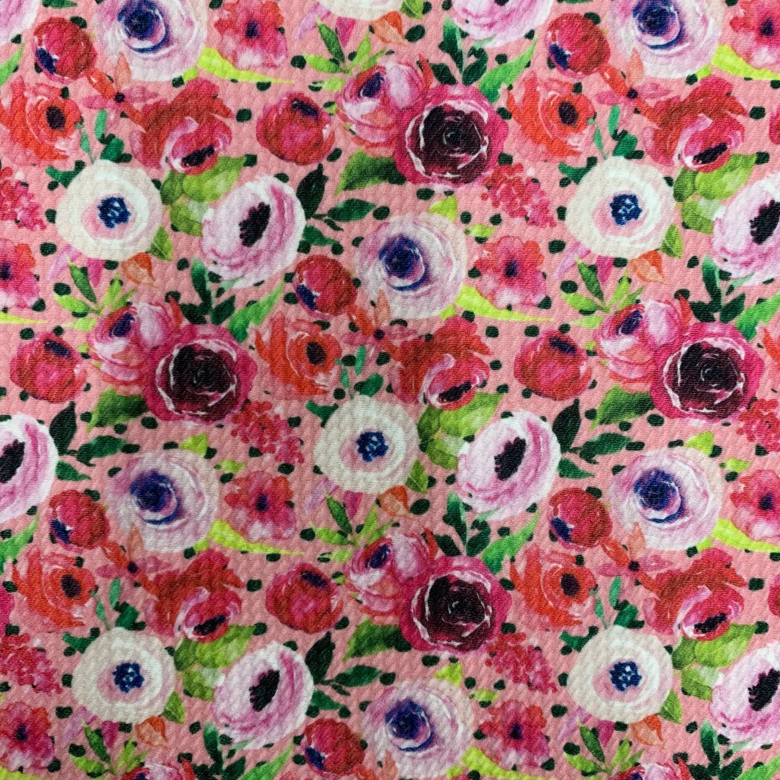 Dorothy FLORAL 3 Printed Bullet Stretch Fabric for Ribbons, Head Wraps, Top Knots, Scrunchies, Clothes, Costumes, Crafts - 10179