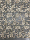 Dakota CHAMPAGNE Polyester Corded Floral Embroidery on Mesh Lace Fabric by the Yard - 10043