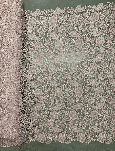 Maggie LIGHT MAUVE Guipure Venice Heavy Lace Fabric by the Yard - 10019