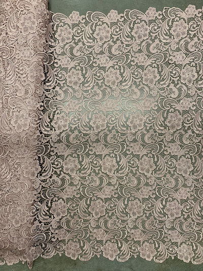 Maggie LIGHT MAUVE Guipure Venice Heavy Lace Fabric by the Yard - 10019