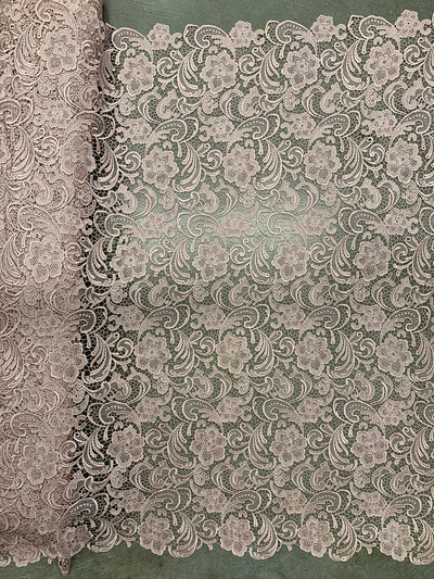 Maggie LIGHT MAUVE Guipure Venice Heavy Lace Fabric by the Yard