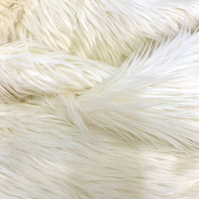 Eden IVORY Shaggy Long Pile Soft Faux Fur Fabric for Fursuit, Cosplay Costume, Photo Prop, Trim, Throw Pillow, Crafts