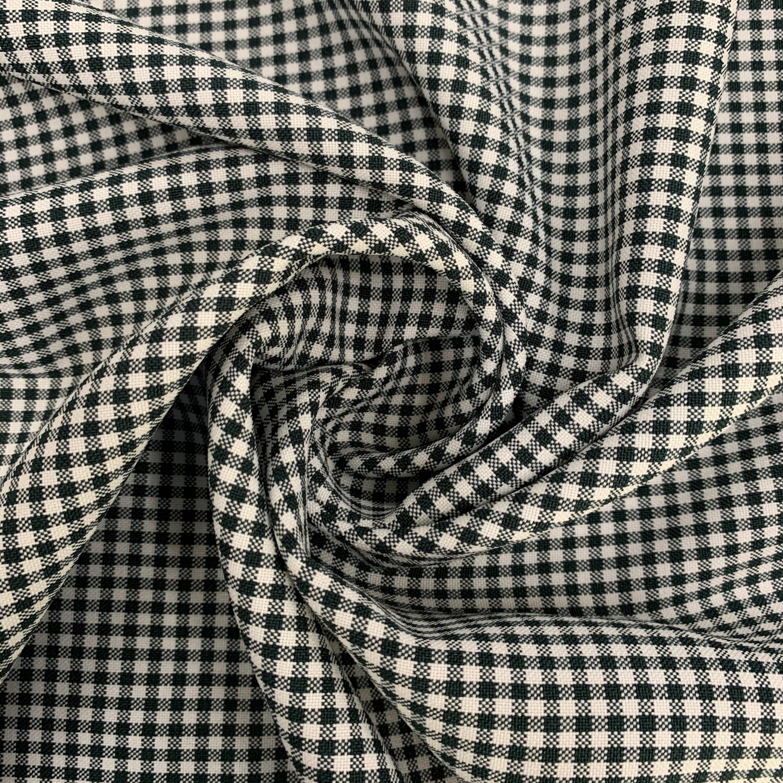 Keira BLACK Mini Checkered Polyester Poplin Fabric by the Yard - 10048