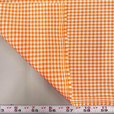 Keira ORANGE Mini Checkered Polyester Poplin Fabric by the Yard - 10048