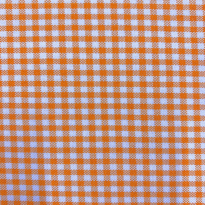 Keira ORANGE Mini Checkered Polyester Poplin Fabric by the Yard - 10048