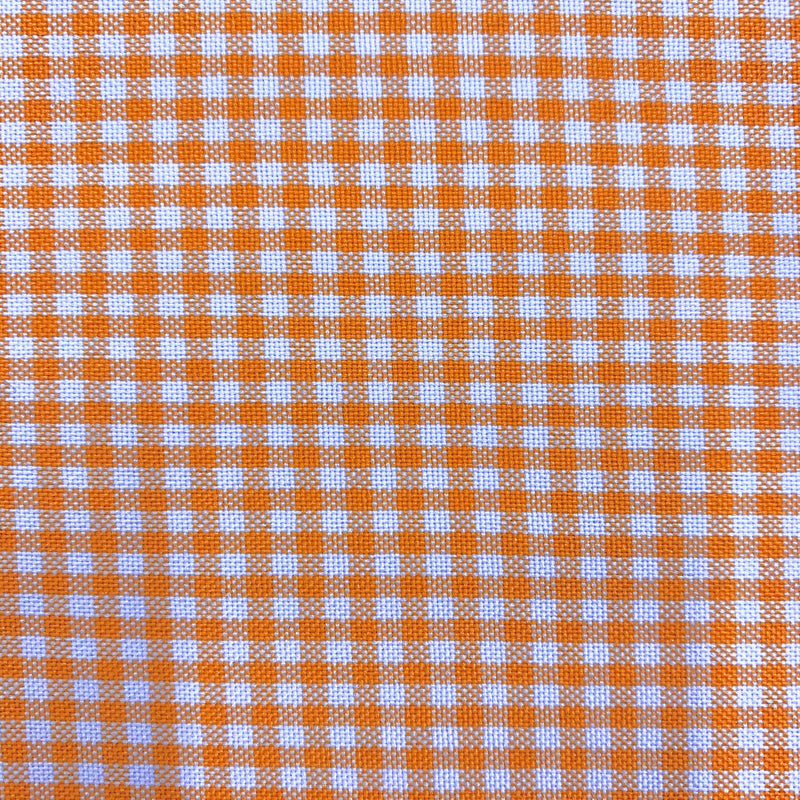 Keira ORANGE Mini Checkered Polyester Poplin Fabric by the Yard - 10048