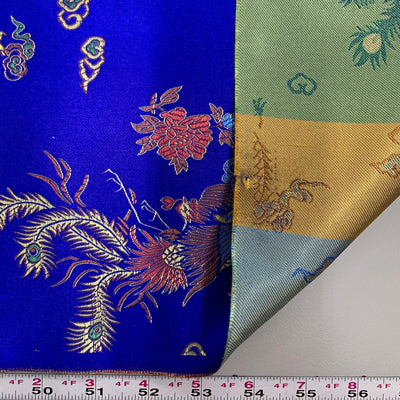 Hope ROYAL BLUE Dragon Brocade Chinese Satin Fabric by the Yard - 10040