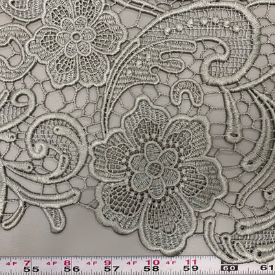 Maggie GREY Guipure Venice Heavy Lace Fabric by the Yard - 10019