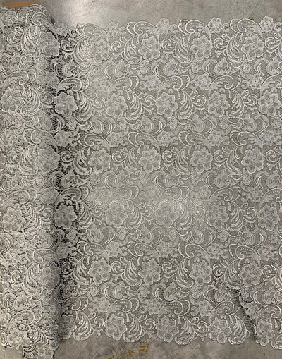 Maggie GREY Guipure Venice Heavy Lace Fabric by the Yard - 10019