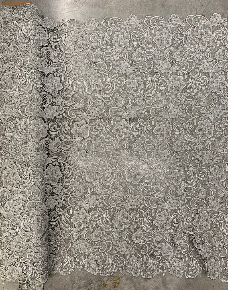 Maggie GREY Guipure Venice Heavy Lace Fabric by the Yard - 10019