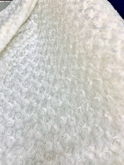 Ruth IVORY Cuddle Minky Rosette Soft Faux Fur Fabric by the Yard - 10083