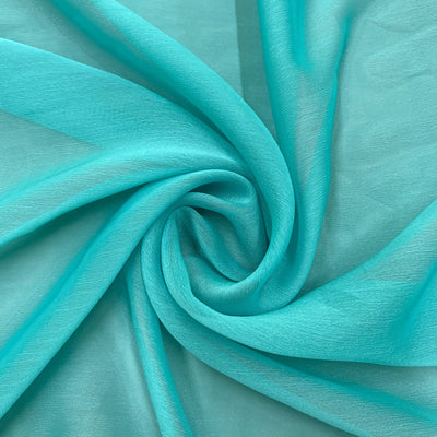 Jolene AQUA Polyester Two-Tone Chiffon Fabric by the Yard - 10135