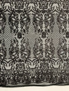 Phoebe BLACK Sequins on Mesh Lace Fabric by the Yard - 10062