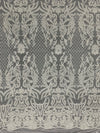 Phoebe WHITE Sequins on Mesh Lace Fabric by the Yard - 10062