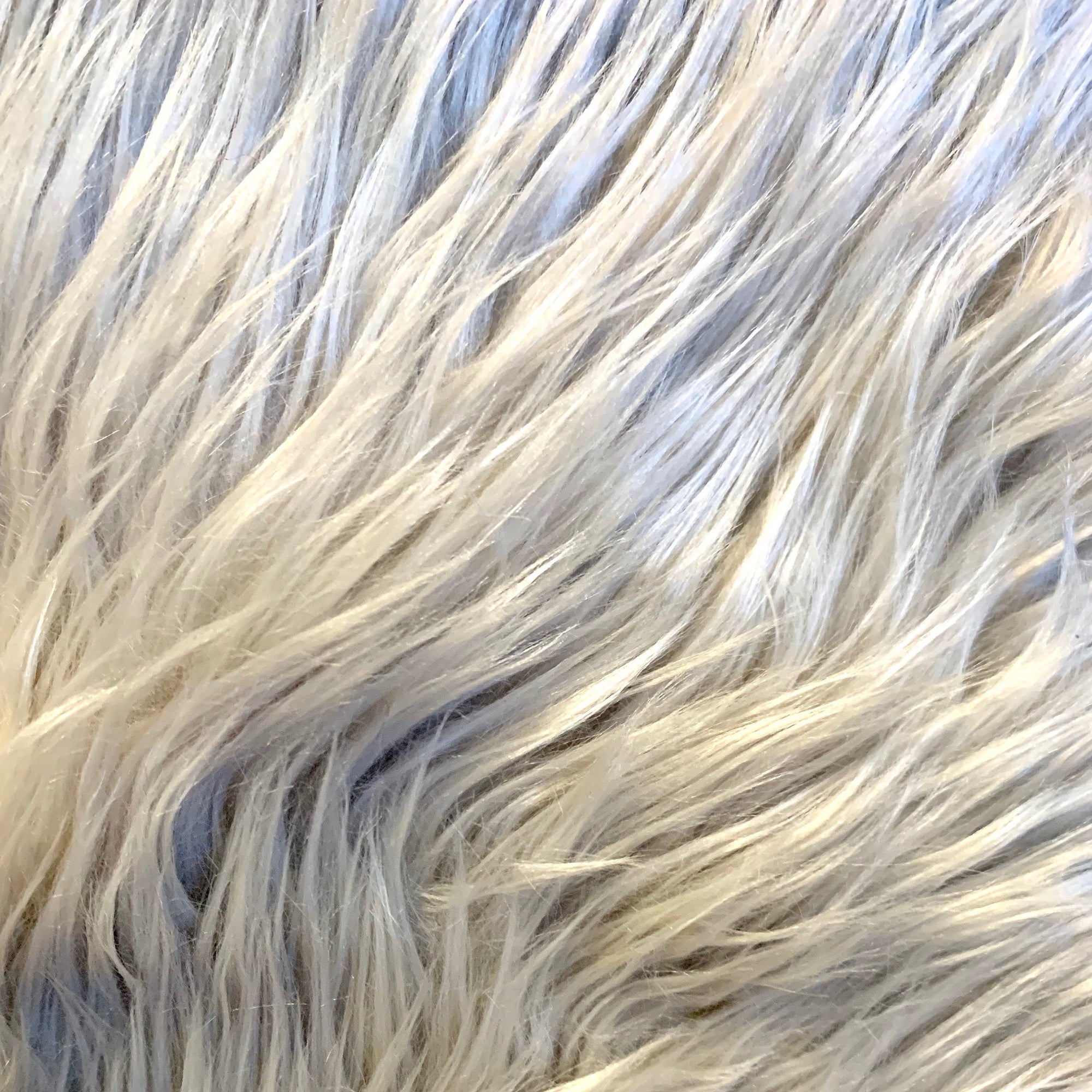 Eden SILVER Shaggy Long Pile Soft Faux Fur Fabric for Fursuit, Cosplay Costume, Photo Prop, Trim, Throw Pillow, Crafts