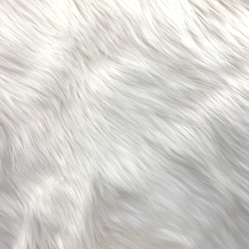 Sasha WHITE 2 Inch Long Pile Soft Luxury Faux Fur Fabric Fursuit, Cosplay Costume, Photo Prop, Trim, Throw Pillow, Crafts